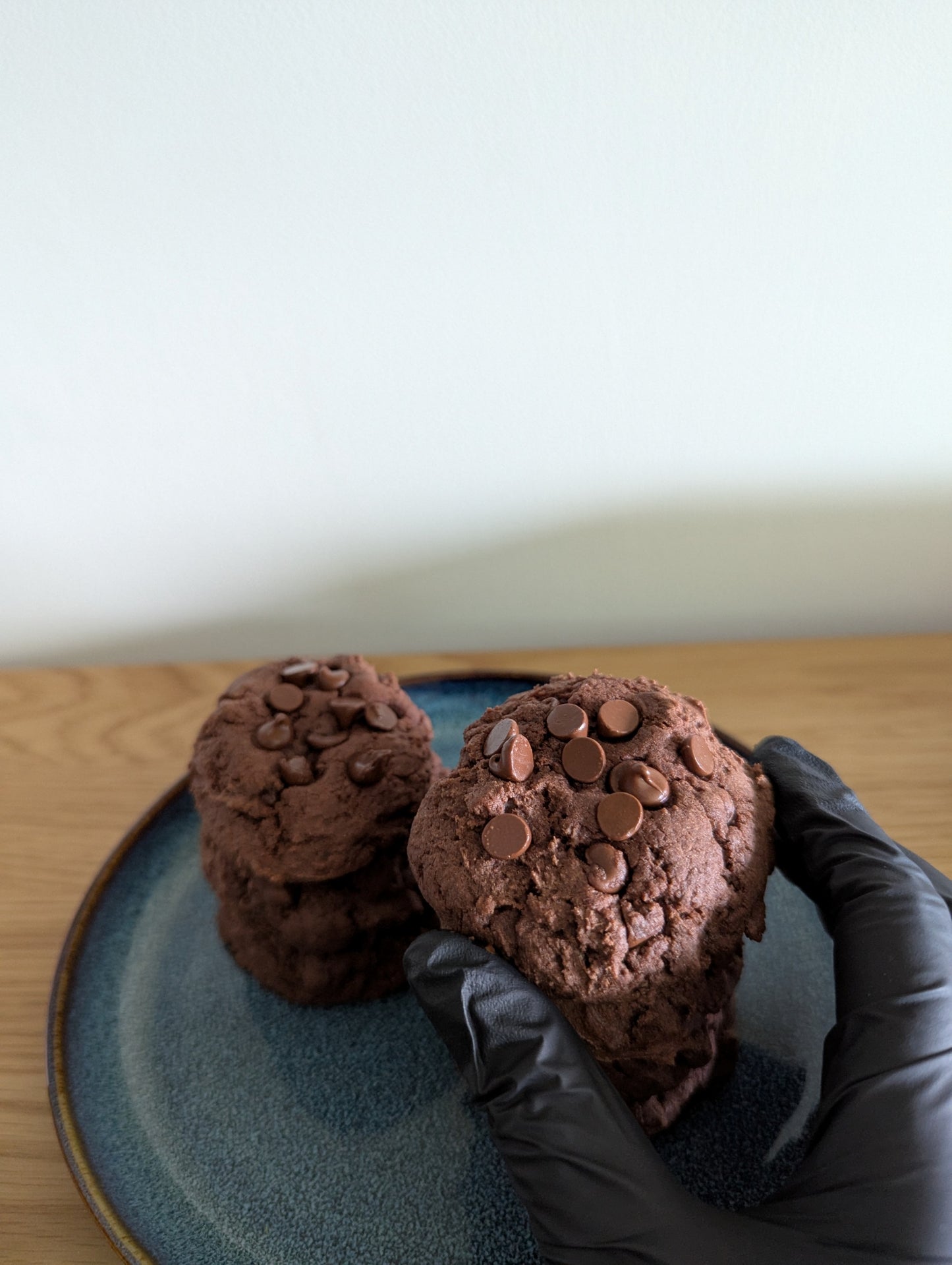 vegan chocolate cookies on a plate